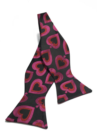 Manual Series Hearts & Clubs Self-tied Man Made Silk Bow Tie