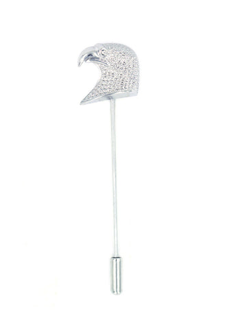 Silver Eagle Head Lapel Pin