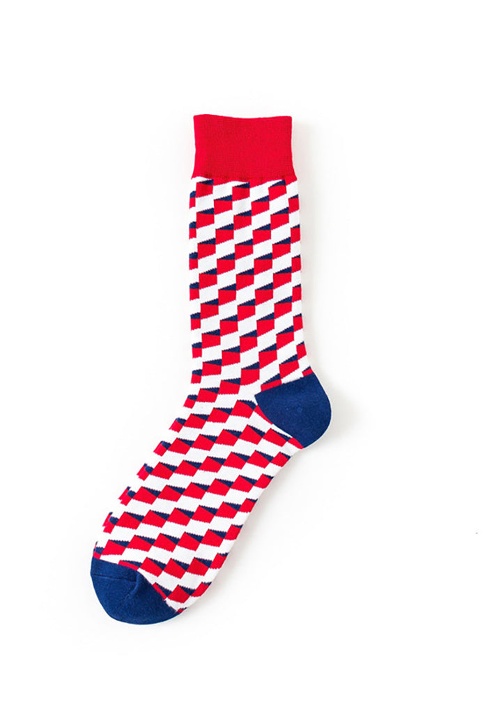 Tron Series Red And White Patterned Socks
