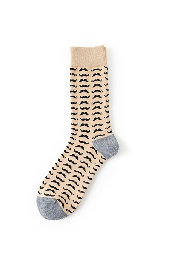 Tron Series Brown And Black Moustache Pattern Socks