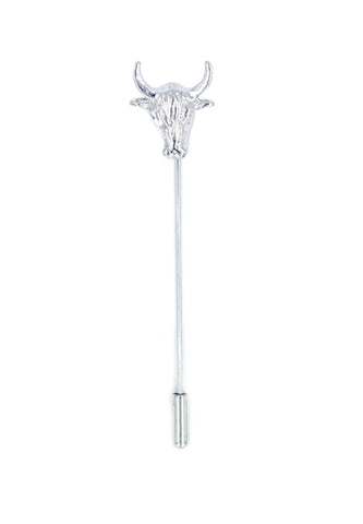 Pin Lapel Kepala Lembu Perak