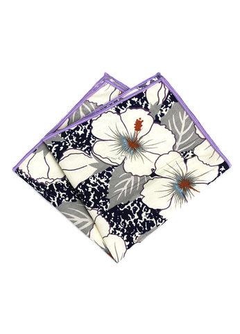 Florid Series Flowery Pattern Purple Pocket Square