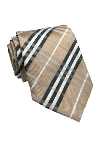 Checkerboard Series Bronze Checked Design Silk Tie