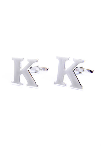 Monogram 字母镀铑袖扣 - K