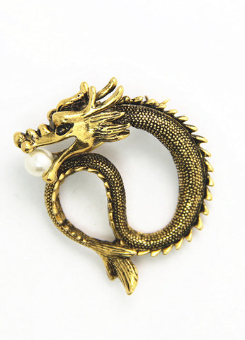 Gold Chinese Dragon Lapel Pin 2