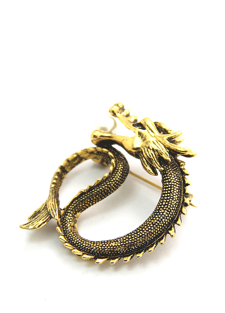 Gold Chinese Dragon Lapel Pin 2