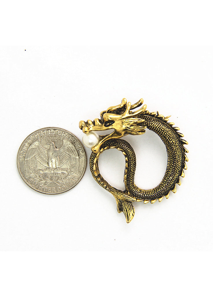 Gold Chinese Dragon Lapel Pin 2