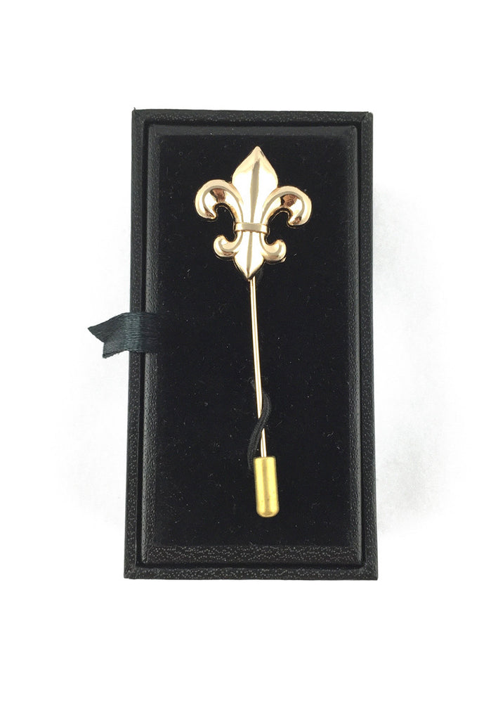 Pin Lapel Emas Fleur De Lys