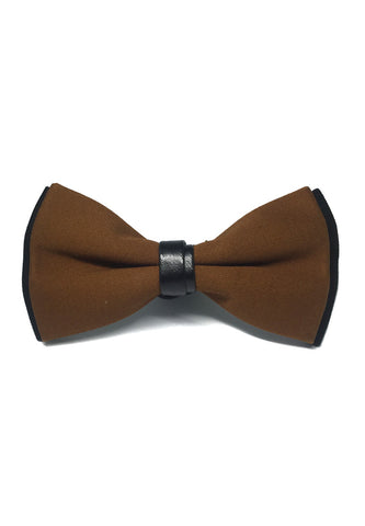 Sassy Series Brown Cotton Pre-tied Bow Tie