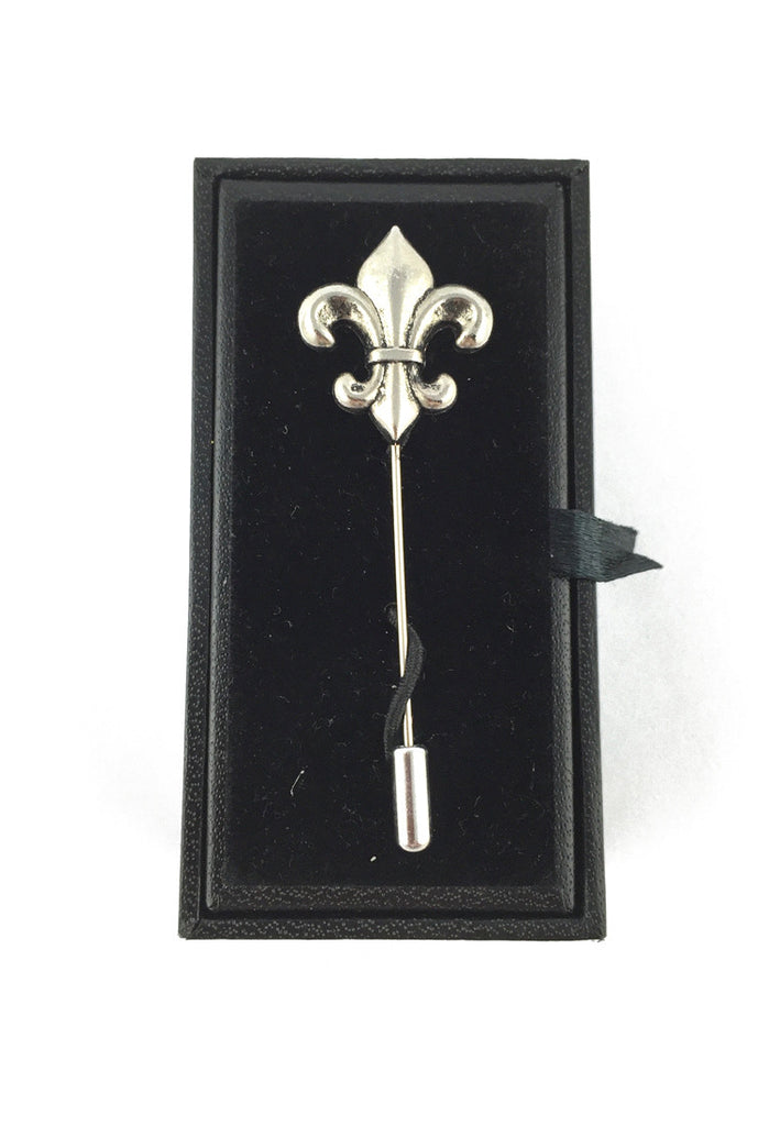 Matt Silver Fleur De Lys Lapel Pin