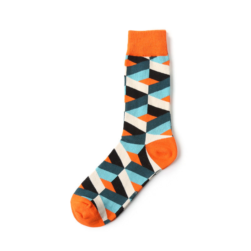 Tron Series Orange, Blue and Black Patterned Socks