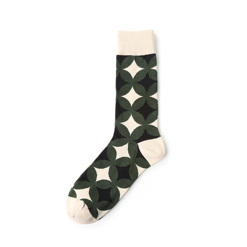 Tron Series Green and White Patterned Socks
