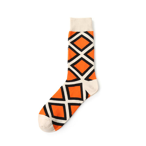 Tron Series Orange and White Patterned Socks