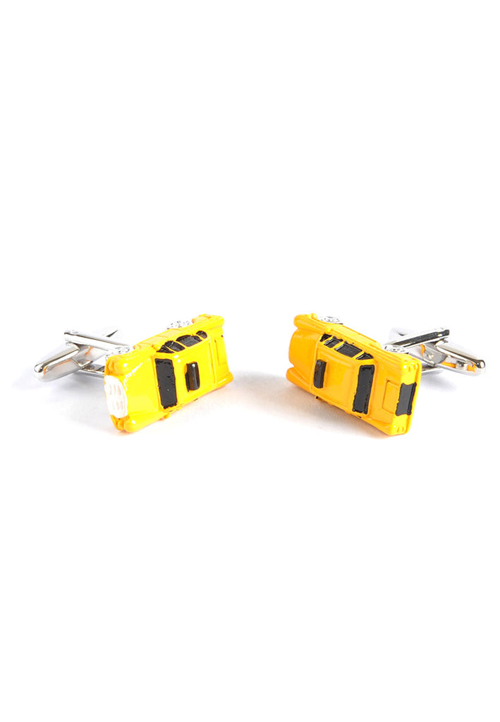 Cufflinks Teksi Amerika Kuning 3D