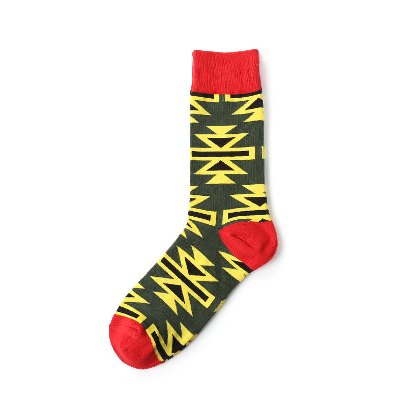 Tron Series Green and Red Patterned Socks