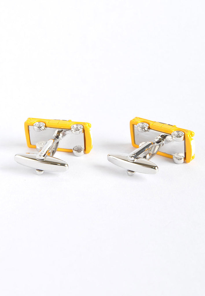 Cufflinks Teksi Amerika Kuning 3D