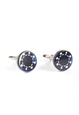 Blue Poker Chip Cufflinks