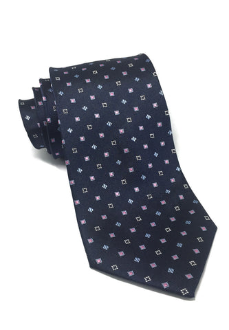 丝缎系列小方块藏青丝领带