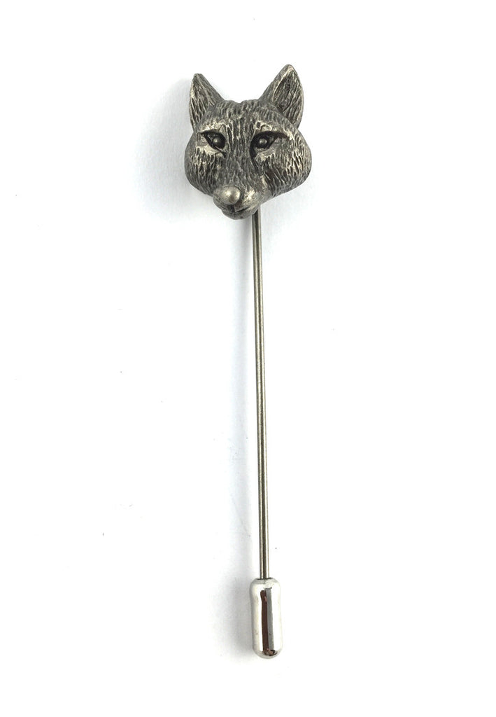 Gunmetal Grey Fox Lapel Pin