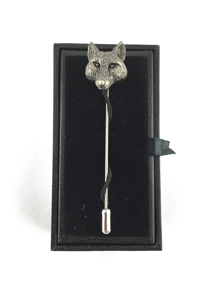 Pin Lapel Gunmetal Grey Fox