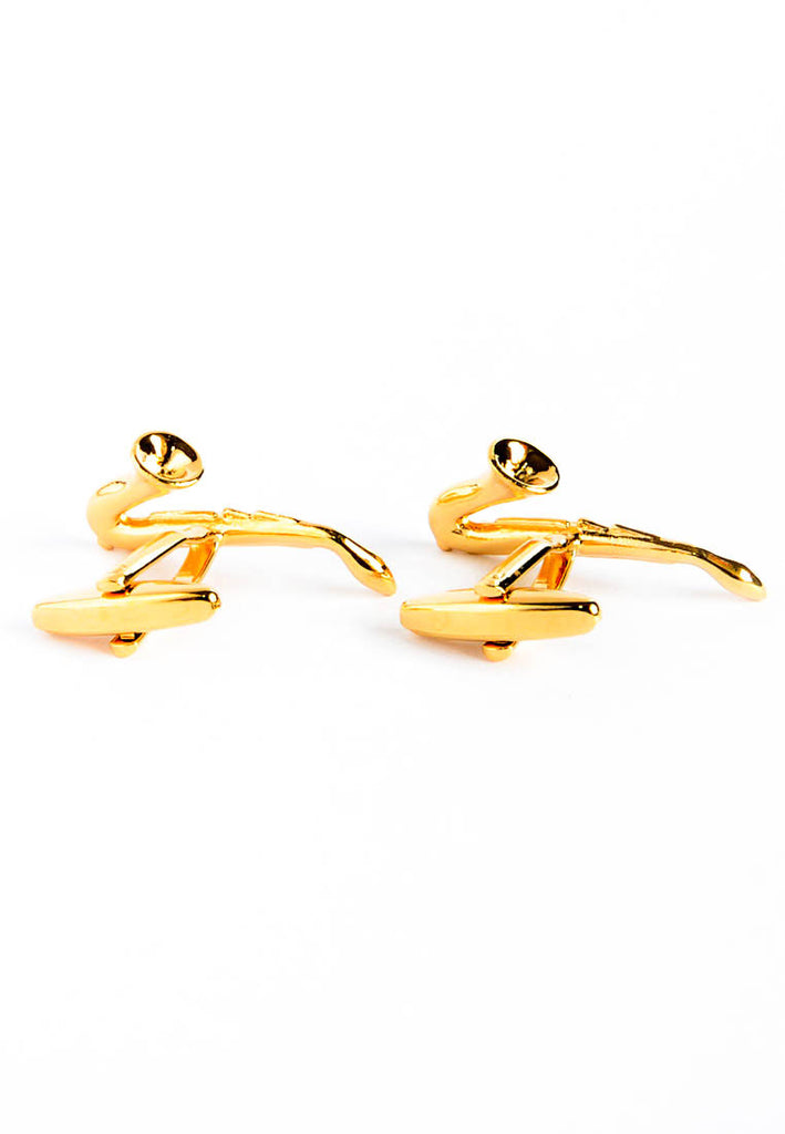 Golden Saxophone Cufflinks