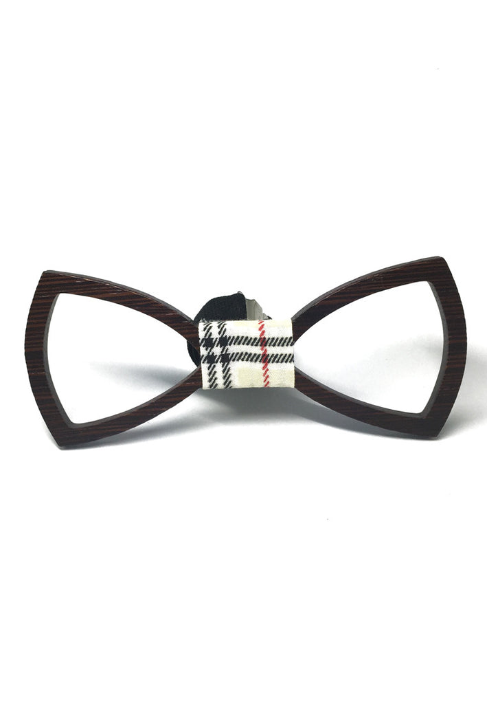 Hollow Grove Series Walnut Wood Colour Bow Tie