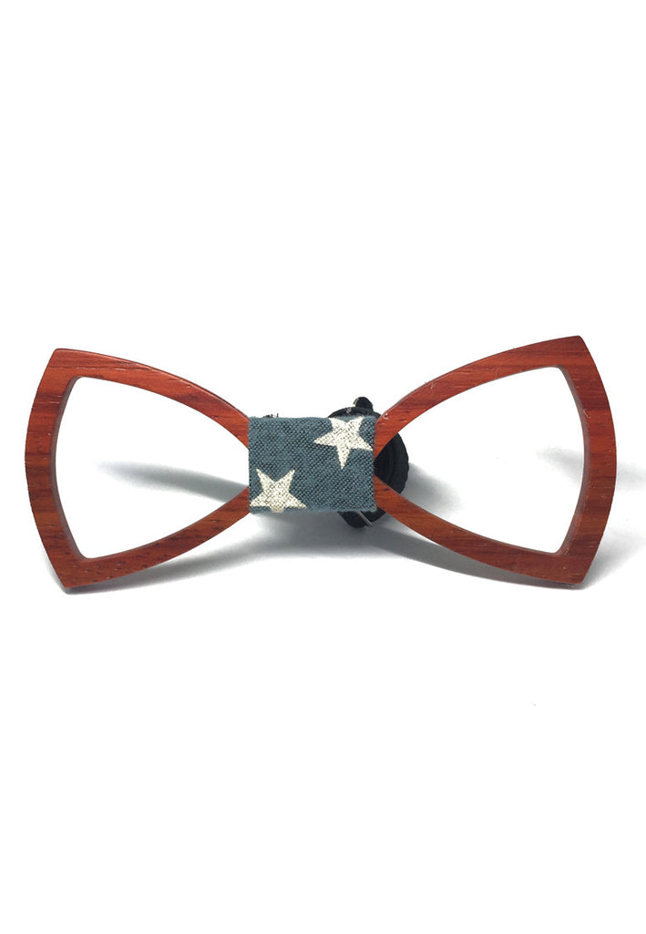 Hollow Grove Series Mahogany Wood Colour Bow Tie