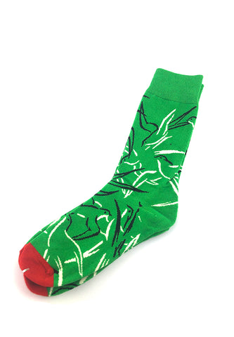 Splashy 系列绿色小鸟设计袜子