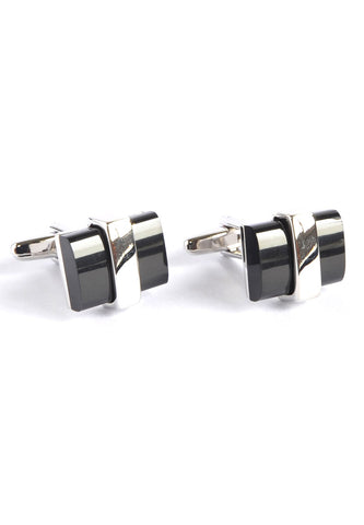 Classic Black Rectangular Cufflinks