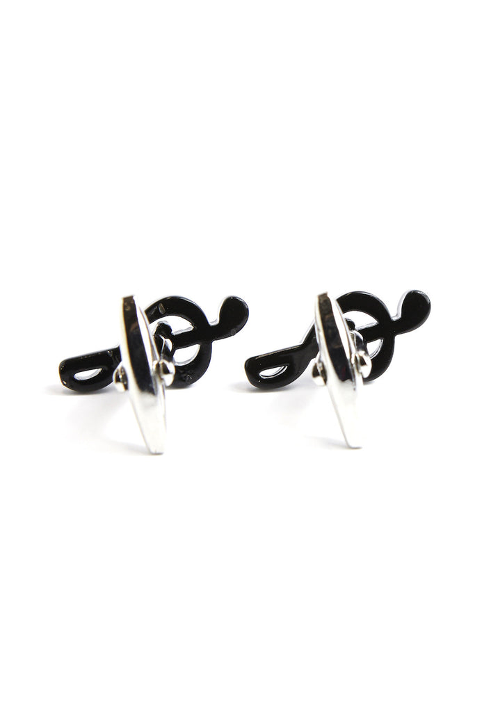Manset Treble Clef Bergaya Hitam dengan Kristal