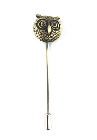 Brass Owl Lapel Pin