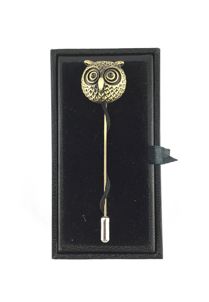 Brass Owl Lapel Pin