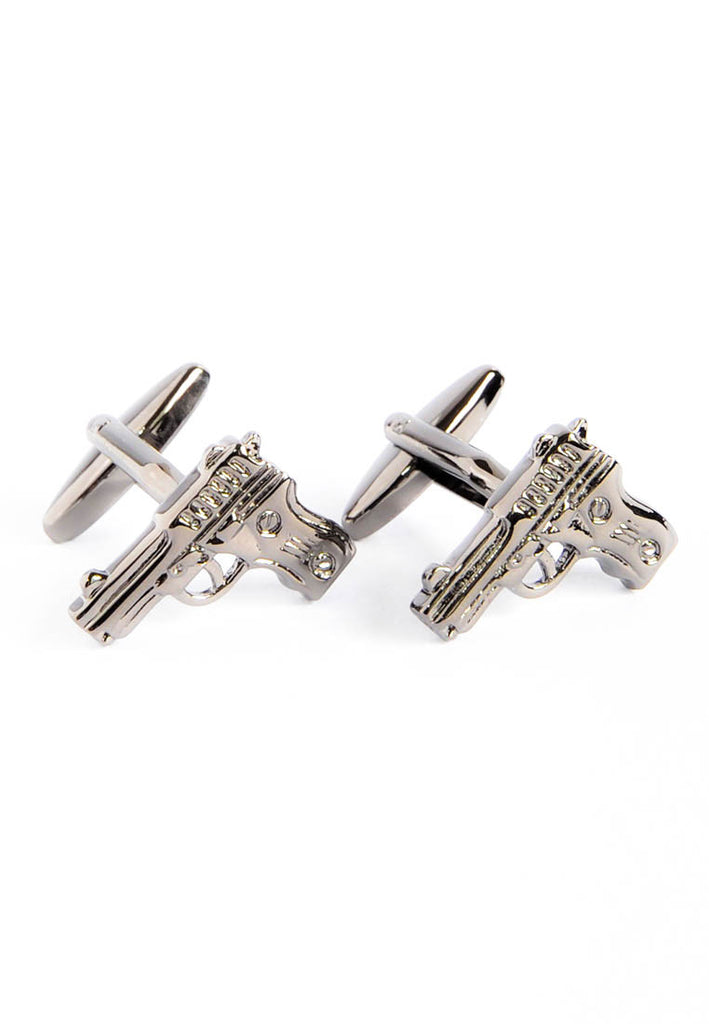 Gunmetal Finish Pistols Cufflinks