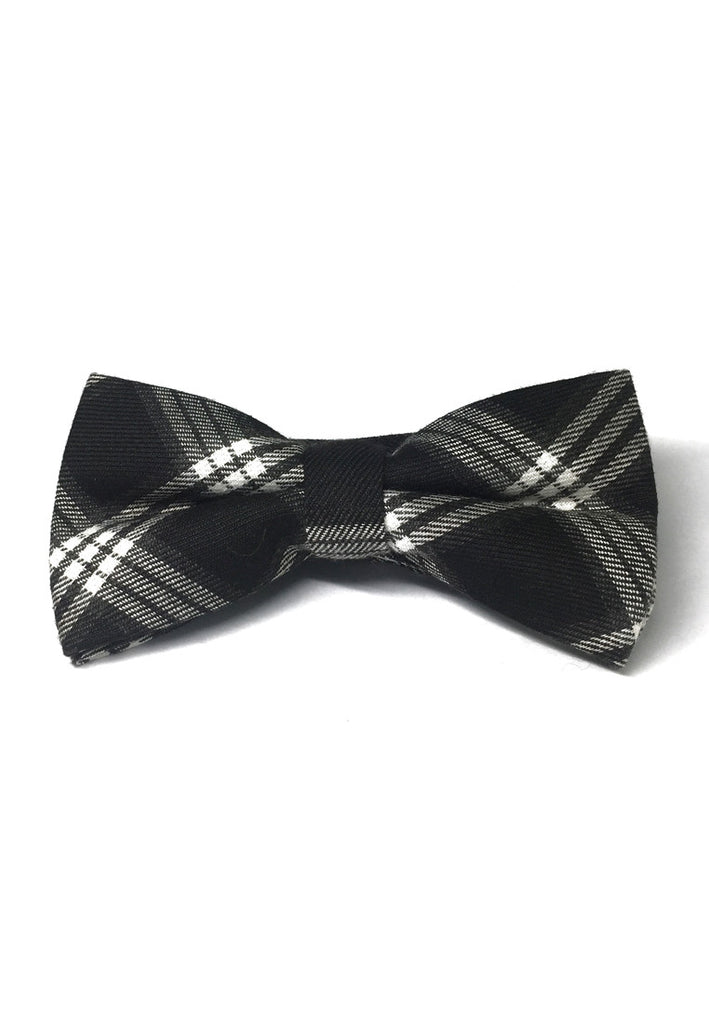 Folks Series Dark Brown Tartan Design Cotton Pre-Tied Bow Tie