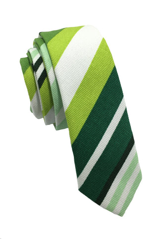 Potpurri 系列绿白棉质领带