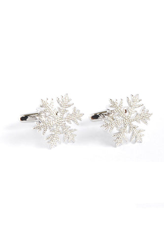 Silver Colored Snowflake Cufflinks