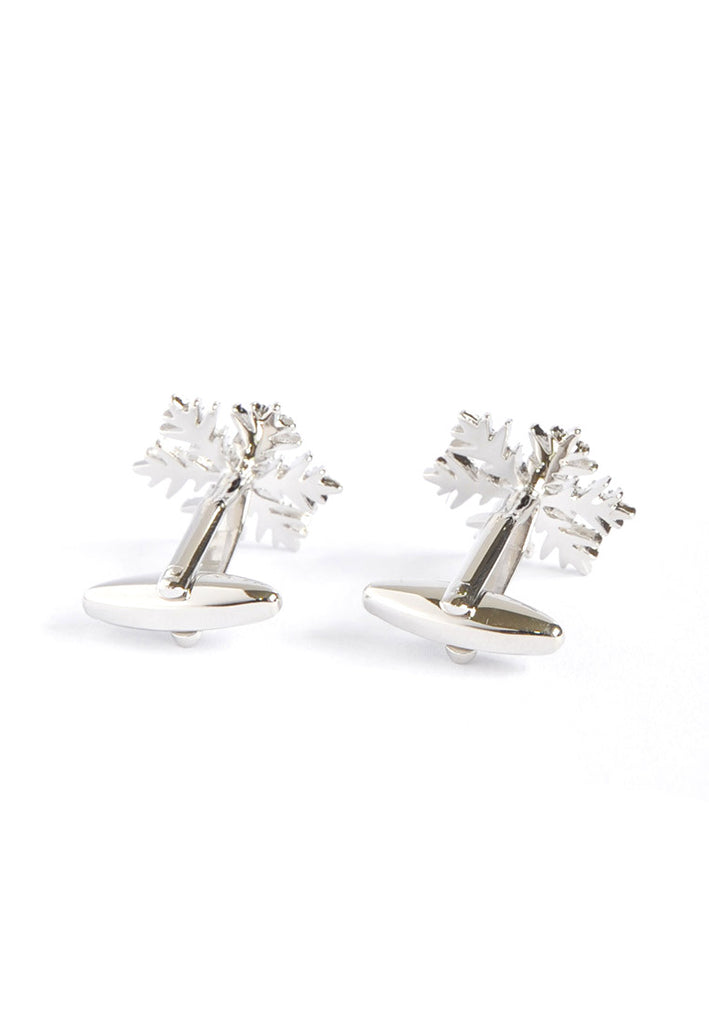 Silver Colored Snowflake Cufflinks