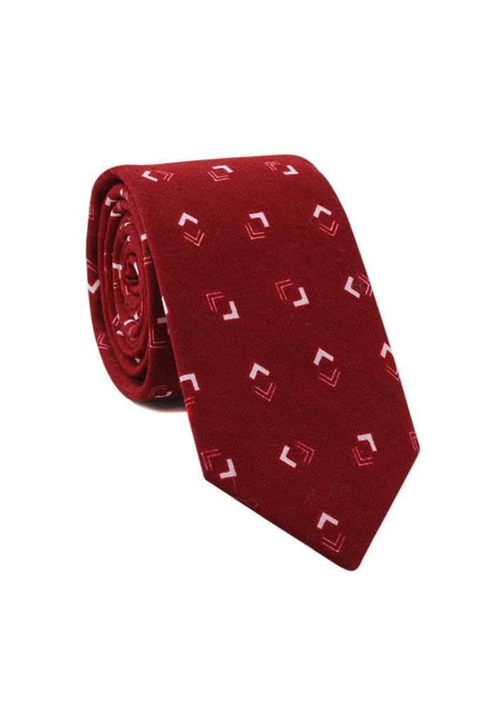 Brew Series Arrowhead Design Red & White Cotton Neck Tie