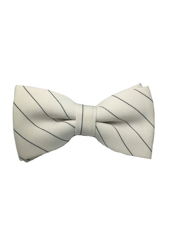 Bars Series Black Stripes White Cotton Pra-Ikat Bow Tie