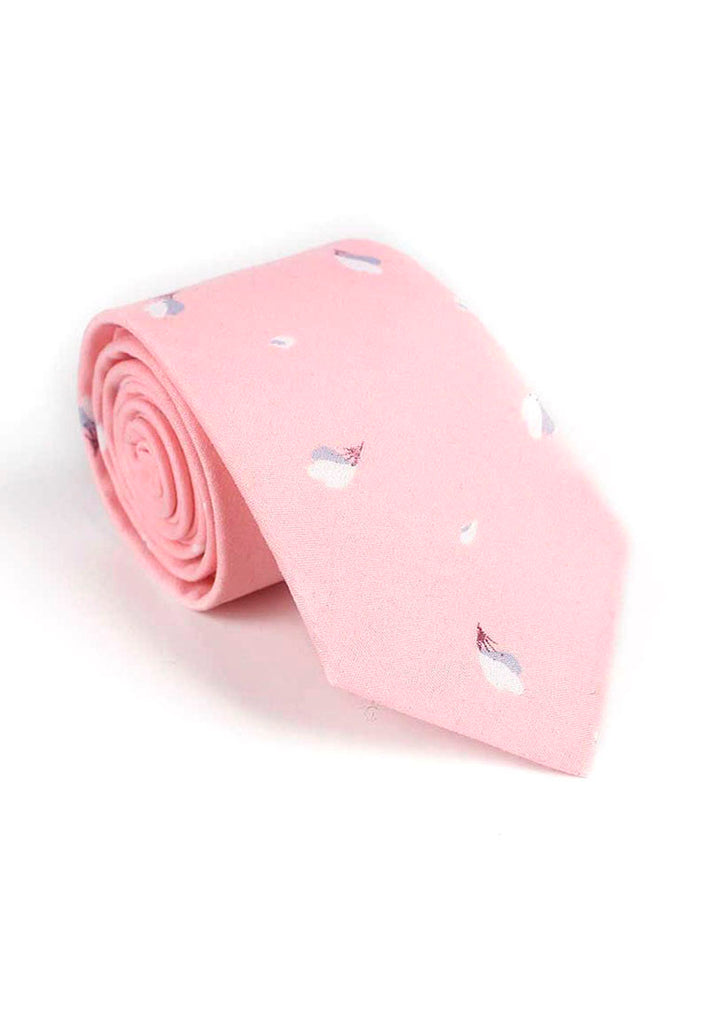 花蕾系列花瓣设计粉色领带