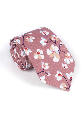Bud Series Sakura Design Plum Purple Neck Tie