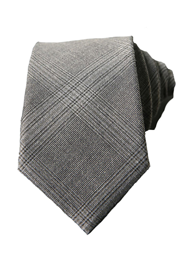Tartan Series Dark Grey Cotton Neck Tie