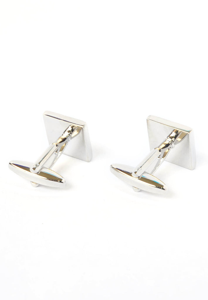 Blue Striped Squares Design Cufflinks