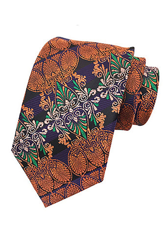 Medley Series Leaf Design Orange Neck Tie