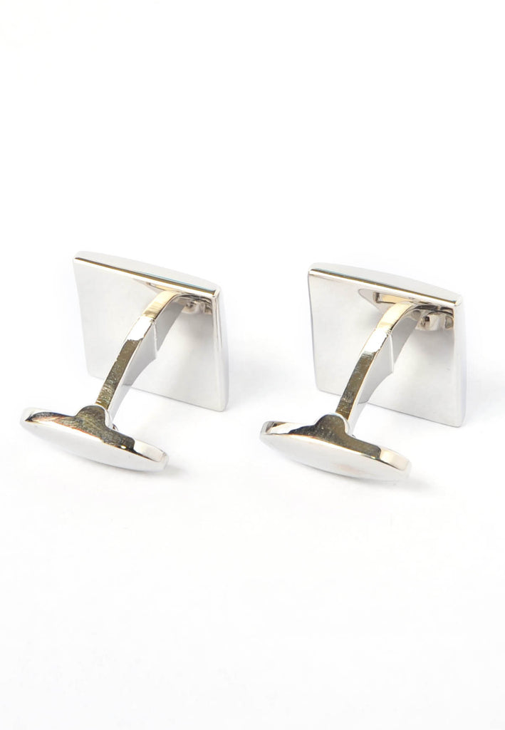 Rhodium Plated Red Ste High end Enamelled Cufflinks with Fancy Fittings