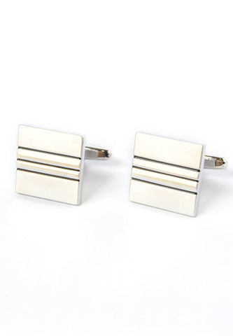 Silver & Black Stripes Cufflinks