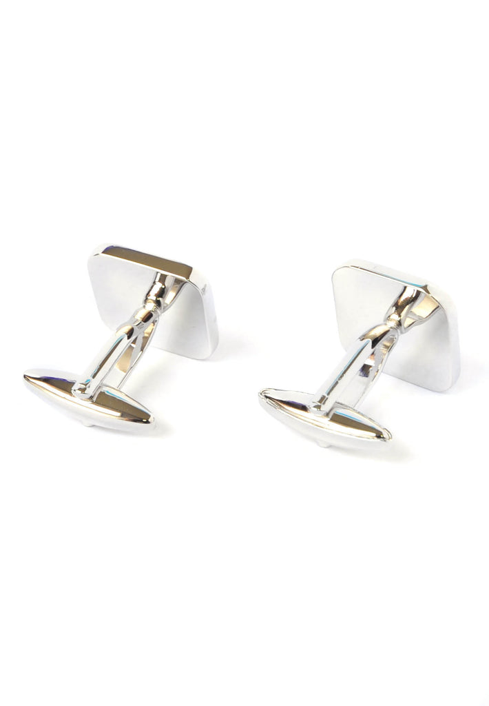 Red & Chrome Swishy Pattern Cufflinks