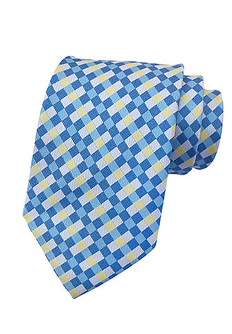 Medley系列格子设计蓝色领带