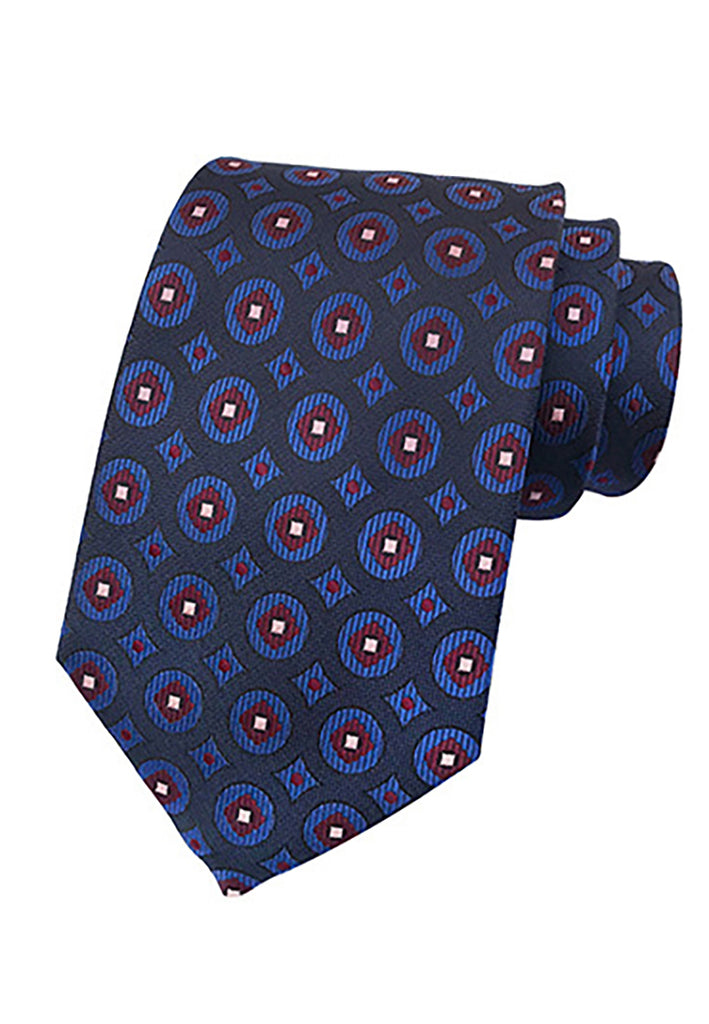 Medley Series Circles Design Dark Blue Neck Tie