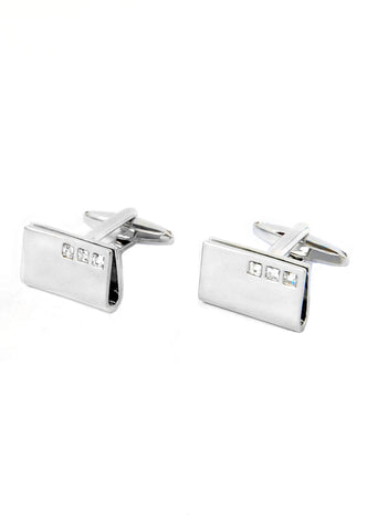 3 Crystal Ingot Fold Style Cufflinks